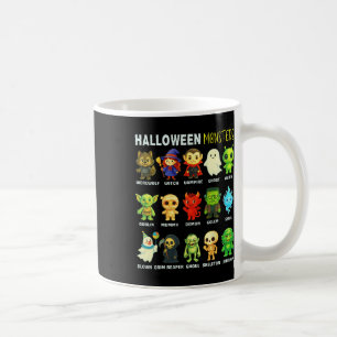 Caneca De Café Tipos De Poster Educativos De Monstros De Hallowee