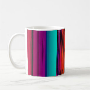 Caneca De Café Tiras Coloridas 717 Abstrato Art