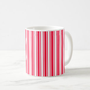 Caneca De Café Tiras de doces, vermelhas e brancas