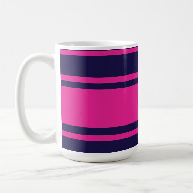 Caneca De Café Tiras de Marinho rosa (Esquerda)