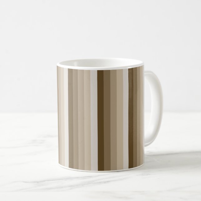 Caneca De Café Tiras de sombra castanhas (Frente Esquerda)