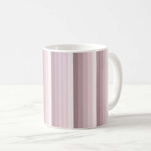Caneca De Café tiras de sombra rosa quartz (Frente Esquerda)