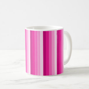 Caneca De Café Tiras de sombra rosa-quente