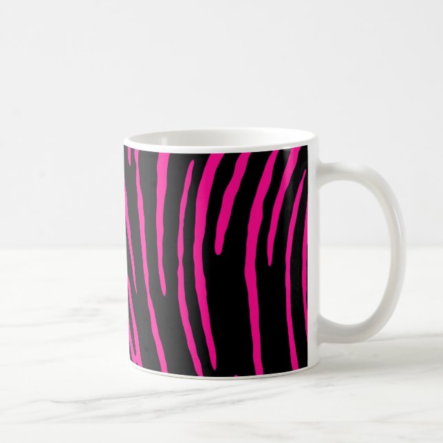 Caneca De Café Tiras de Tigre Rosa (Direita)