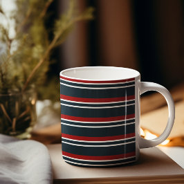 Caneca De Café Tiras de uniforme vermelho-azul
