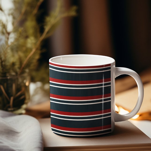Caneca De Café Tiras de uniforme vermelho-azul (mugs and cups)