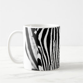 Caneca De Café Tiras de zebra abstrato preto e branco modernas