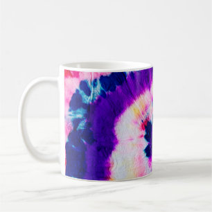 Caneca De Café Tire o Tie Dye. Tecido Arco-Íris Tie Dye. Boho Fas