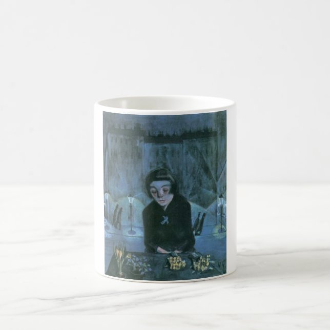Caneca De Café Tired Flower Girl (por Walter Gramatté) (Centro)