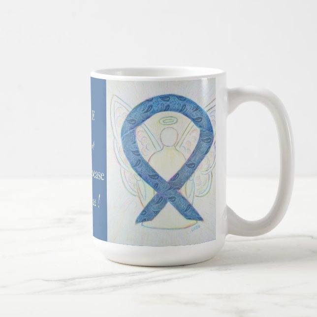 Caneca De Café Tireoide Sensibilização Ribbon Angel Mug (Direita)