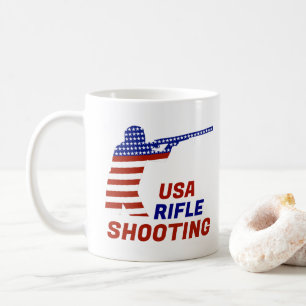 Caneca De Café Tiro Rifle Patriótico EUA