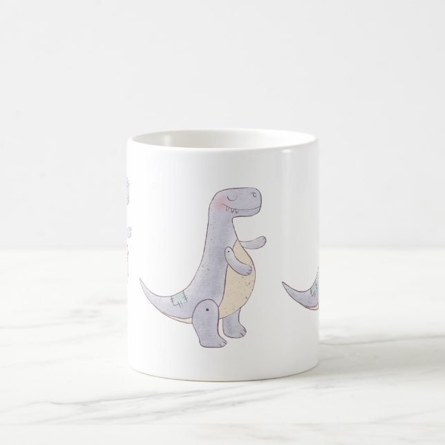 Caneca De Café Tiro Tirrannosaurus Rex Dinossaur, Cinza de raça (Centro)