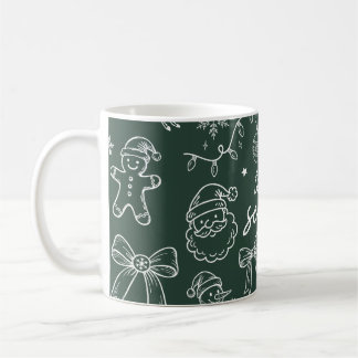 Caneca De Café Tis the Season - Christmas Doodle