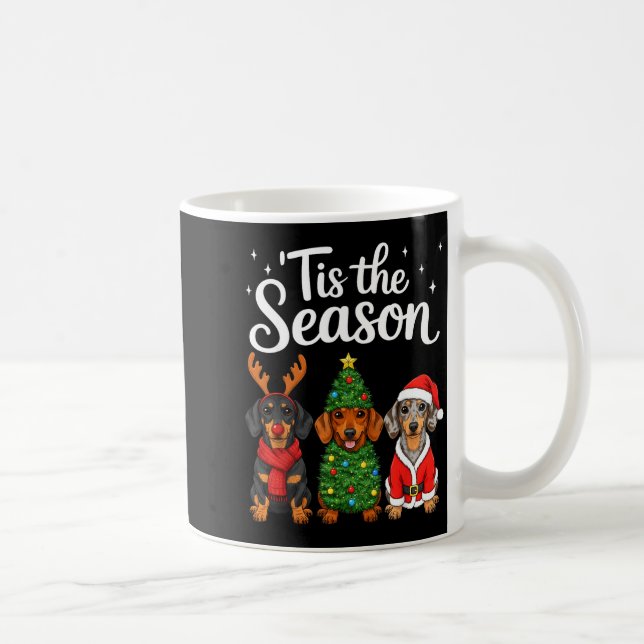 Caneca De Café Tis The Season Dachshund Christmas Santa Weiner Do (Direita)