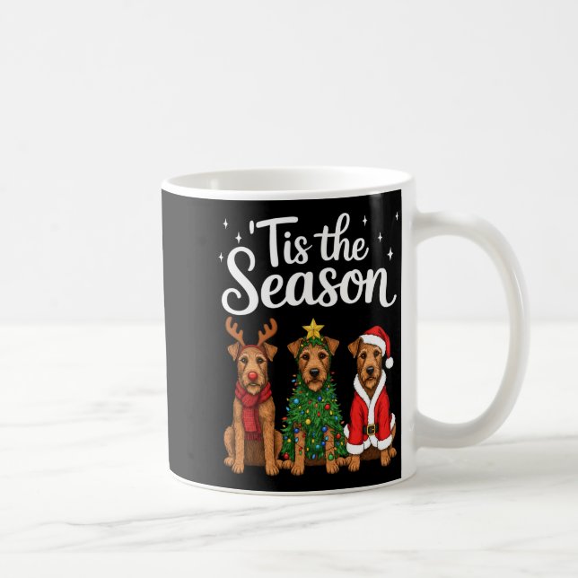 Caneca De Café Tis The Season Irierrier Christmas Santa Dog Lover (Direita)