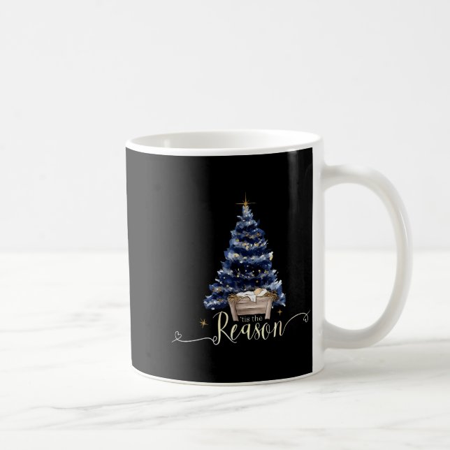Caneca De Café Tis The Season Jesus Christian Xmas Tree Holiday C (Direita)
