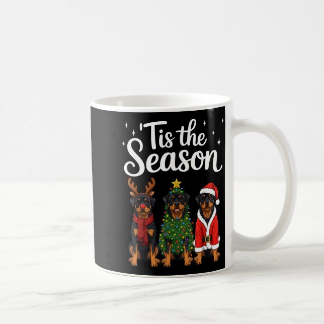 Caneca De Café Tis The Season Rottweiler Christmas Santa Rottie D (Direita)