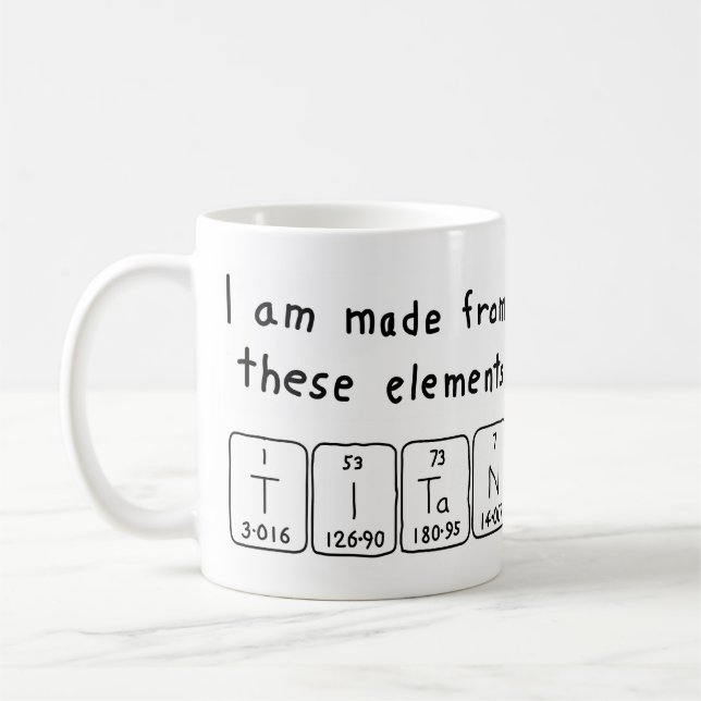 Caneca De Café Titan periódica mesa name mug (Esquerda)