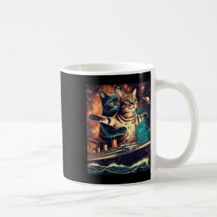 Caneca De Café Titanic Cats Engraçado Tee