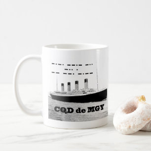 Caneca De Café Titanic CQD de MGY Sinal de socorro sem fio