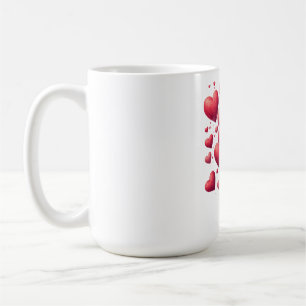 Caneca De Café Título: Corações Carmesim e Romance Vermelho