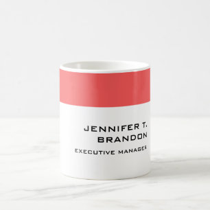Caneca De Café Título de Nome Profissional Simples Moderno Simple