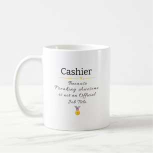 Caneca De Café Título de Trabalho Incrível do Freaking Cashier