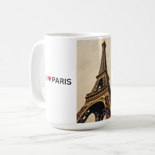Caneca De Café Título: Silhueta Elegante da Torre Eiffel