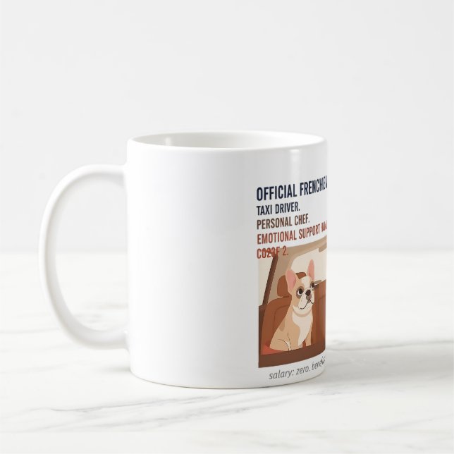 Caneca De Café Títulos de Empregos de Mãe Frenchie Cachorro Bulld (Esquerda)