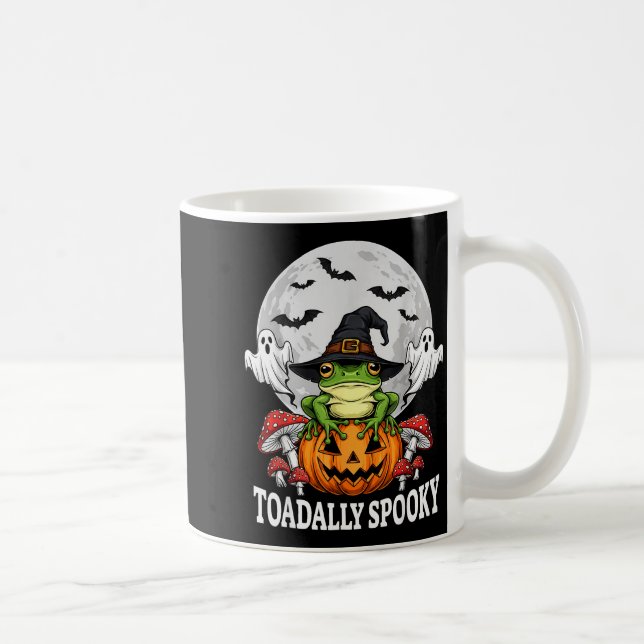 Caneca De Café Toadally Soky Funny Halloween Frog On Pumpkin Full (Direita)