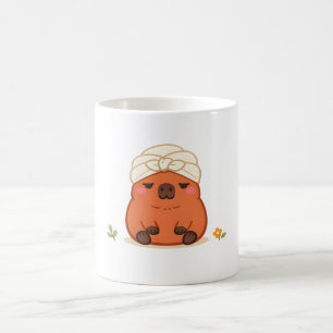 Caneca De Café Toalha de Turbante para Dia de Spa de Capivara Fof