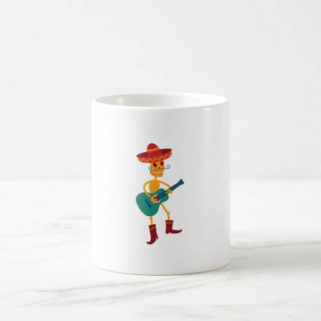 Caneca De Café Toca violão esqueleto festivo (Centro)
