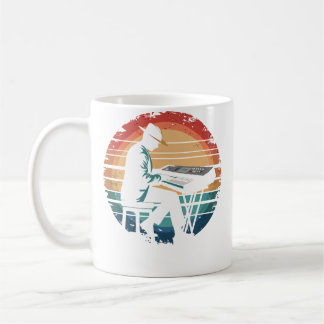 Caneca De Café Tocador de Teclado Retro Vintage Amante de Música 