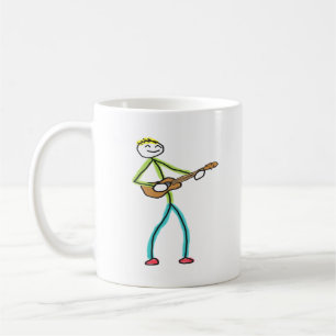 Caneca De Café Tocador de Ukulele Stickman