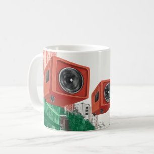 Caneca De Café Tocadores de cassete de rádio portátil estilo retr