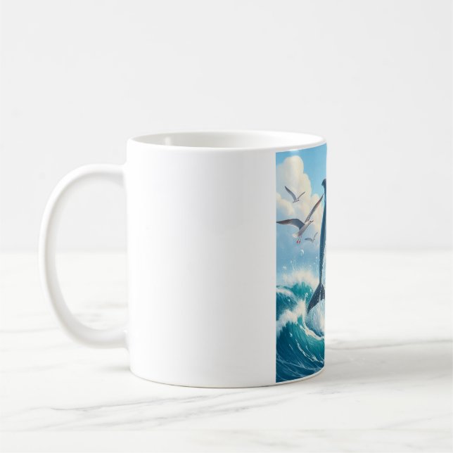 Caneca De Café Tocando Dolphin Motif Mug (Esquerda)