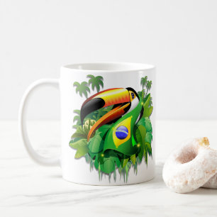 Caneca De Café Toco Toucan com bandeira do Brasil