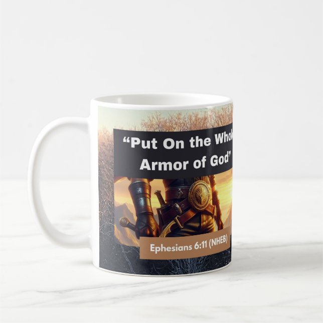 Caneca De Café Toda a Armadura de Deus - Clássica Mug (Esquerda)