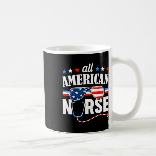 Caneca De Café Toda Enfermeira Americana Bandeira Patriótica Usa
