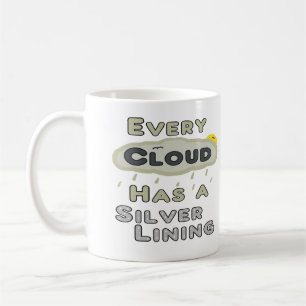 Caneca De Café Toda Nuvem Tem Uma Linhagem De Prata