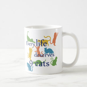 Caneca De Café Toda Vida Merece 9 Gatos Uma Cotação Misturada Eng