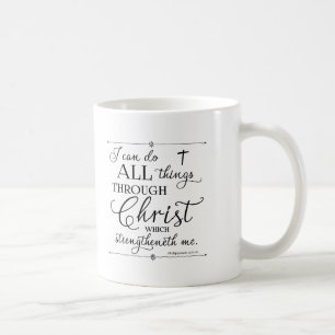 Caneca De Café Todas as coisas por meio de Cristo - Filipenses 4: