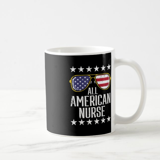 Caneca De Café Todas as Enfermeiras Americanas Scrub Memorial Day (Direita)