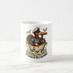 Caneca De Café Todas as Mãos à Obra para o Jantar de Ação de Graç