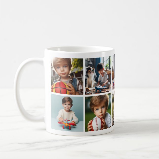 Caneca De Café Todas as Ocasião 10 Foto Personalizadas Crianças e (Esquerda)