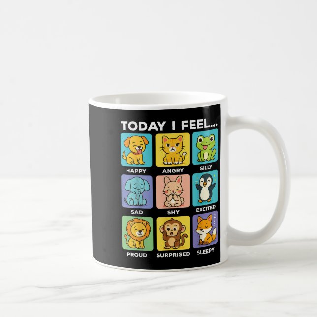 Caneca De Café Today I Feel... Funny Animals Emotional Boxes Emot (Direita)