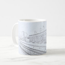 Caneca De Café Todmorden Railway Station Minimalist Pencil Sketch