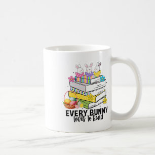 Caneca De Café Todo Coelho Ama Ler Páscoa Livro de Leitura Fofo