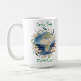 Caneca De Café Todo Dia é Dia da Terra Globo Floral Com Mãos