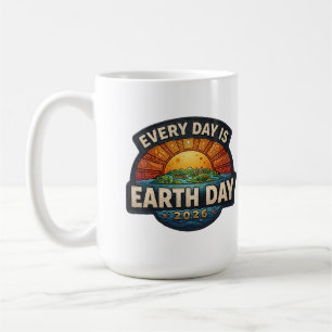 Caneca De Café Todo Dia é o Dia da Terra 2026 Desenho do Ecopin